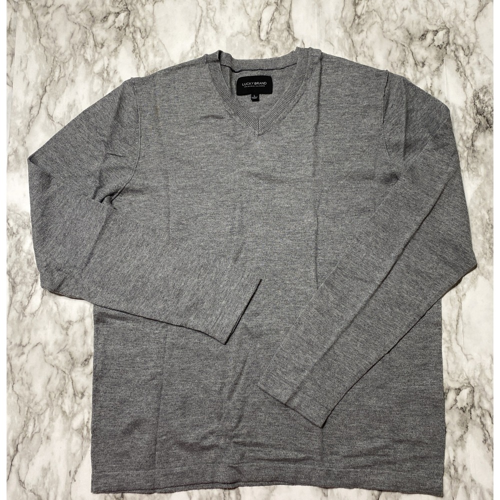 Lucky Brand Sweatshirt Mens Size‎ L Gray Lightweight Long Sleeve California